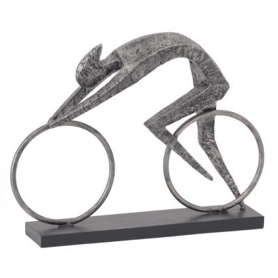 Pewter Abstract Cyclist Ornament